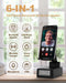 Bluetooth Speaker with Wireless Charger & Phone Stand - Foldable Stand, Alarm Clock, Birthday Gift for Men & Women