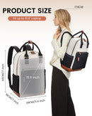 LOVEVOOK 15.6" Laptop Backpack for Women - Waterproof, USB Port, Anti-Theft Rucksack (Beige/Black)