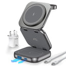 AC Island 5-in-1 MagSafe Wireless Charging Station - Foldable Charger for iPhone, Apple Watch & AirPods (Grey)