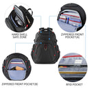KROSER 17.3" Travel Laptop Backpack - Water-Repellent, RFID Pockets, Hard Shell (Black)