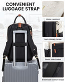 LOVEVOOK 15.6" Laptop Backpack for Women - Waterproof, USB Port, Anti-Theft Rucksack (Beige/Black)