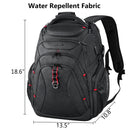 KROSER 17.3" Travel Laptop Backpack - Water-Repellent, RFID Pockets, Hard Shell (Black)