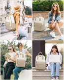 LOVEVOOK 15.6" Laptop Backpack for Women - Waterproof, USB Port, Anti-Theft Rucksack (Khaki)
