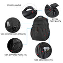 KROSER 17.3" Travel Laptop Backpack - Water-Repellent, RFID Pockets, Hard Shell (Black)
