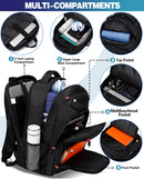 VANKEV 50L Travel Backpack - Anti-Theft, TSA Approved, 17" Laptop Bag with USB Port (Black)