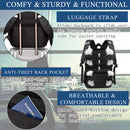50L Extra Large Travel Laptop Backpack - Water-Resistant, USB Port, Anti-Theft, Fits 17" Laptop (Black)