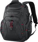 KROSER 17.3" Travel Laptop Backpack - Water-Repellent, RFID Pockets, Hard Shell (Black)