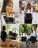 LOVEVOOK 15.6" Laptop Backpack for Women - Waterproof, USB Port, Anti-Theft Rucksack (Beige/Black)