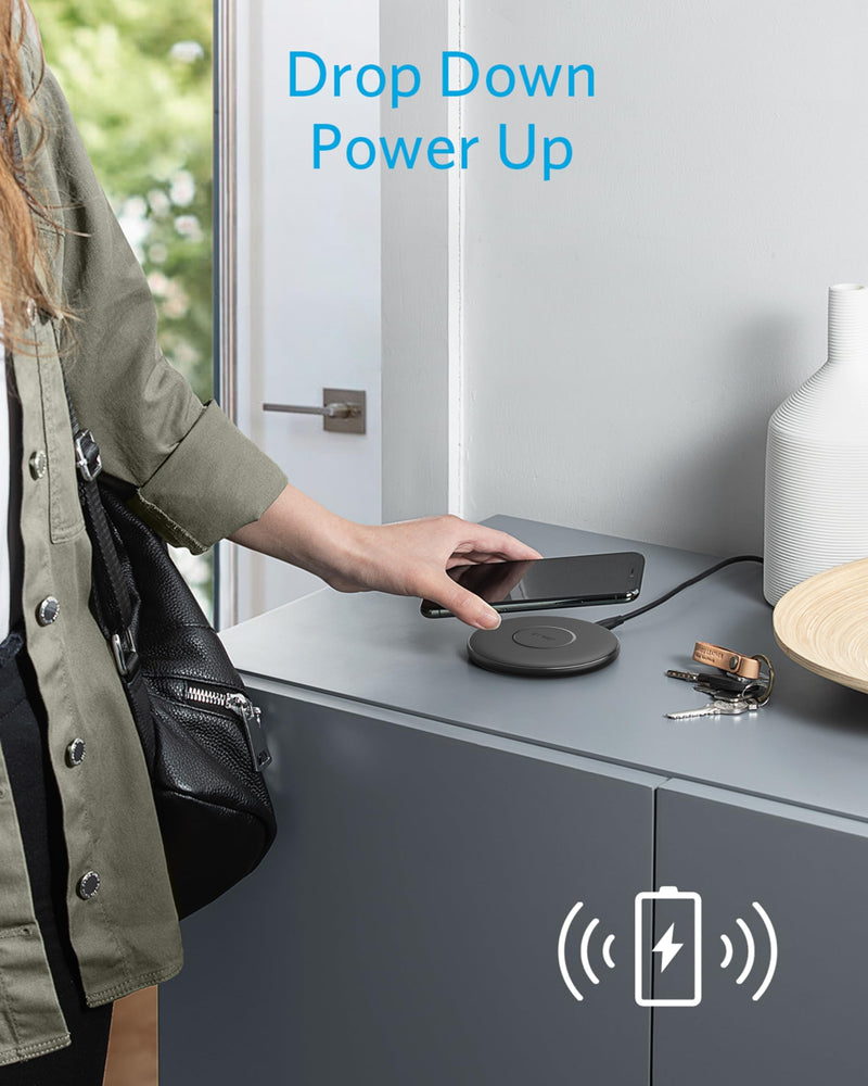 Anker PowerWave Wireless Charger 10W - Qi-Certified for iPhone, AirPods & Samsung Galaxy S23