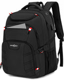 VANKEV 50L Travel Backpack - Anti-Theft, TSA Approved, 17" Laptop Bag with USB Port (Black)