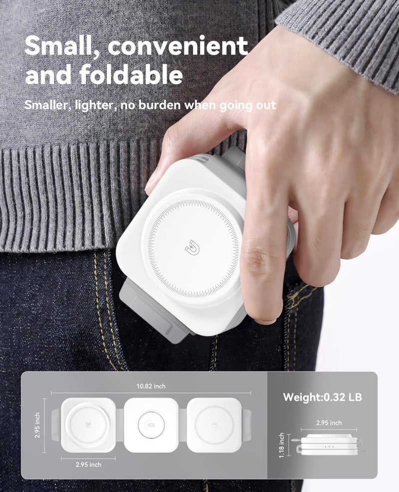 3-in-1 Wireless Charging Station for Apple - Foldable Magnetic Fast Charger for iPhone, Apple Watch & AirPods