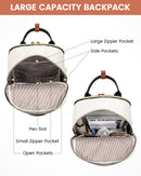 LOVEVOOK 15.6" Laptop Backpack for Women - Waterproof, USB Port, Anti-Theft Rucksack (Beige/Black)