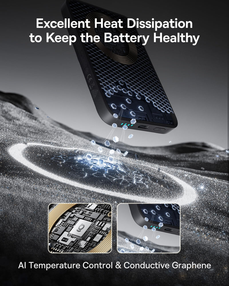 Baseus Enerfill 10000mAh MagSafe Power Bank - PD 22.5W Wireless Charger for iPhone 17/16/15/14/13/12